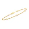 Ross-simons Bezel-set Diamond Station Bracelet In 18kt Gold Over Sterling In Multi