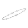 Ross-simons Bezel-set Diamond Station Bracelet In Sterling Silver In Multi