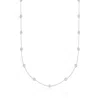 Ross-simons Bezel-set Diamond Station Necklace In 14kt White Gold In Silver