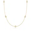 Ross-simons Bezel-set Diamond Station Necklace In 14kt Yellow Gold In Multi