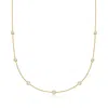 Ross-simons Bezel-set Diamond Station Necklace In 14kt Yellow Gold In Silver