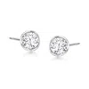 Ross-simons Bezel-set Diamond Stud Earrings In 14kt White Gold In Silver