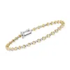 Ross-simons Bezel-set Diamond Tennis Bracelet In 14kt 2-tone Gold In Multi