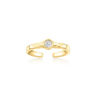 Ross-simons Bezel-set Diamond Toe Ring In 18kt Gold Over Sterling In White