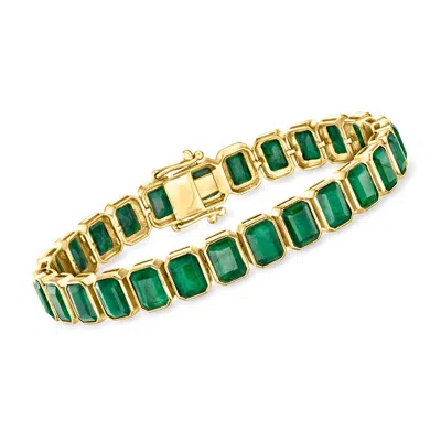 Ross-simons Bezel-set Emerald Bracelet In 18kt Gold Over Sterling In Multi