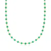 Ross-simons Bezel-set Emerald Necklace In 18kt Gold Over Sterling In Green