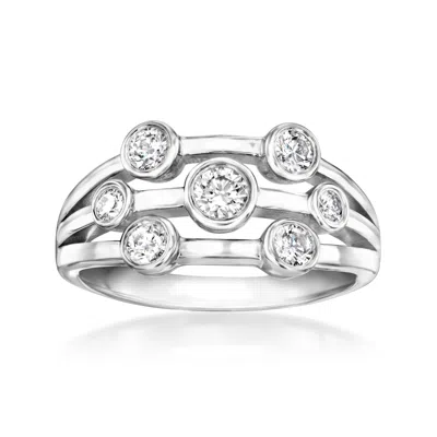 Ross-simons Bezel-set Lab-grown Diamond Multi-row Ring In Sterling Silver