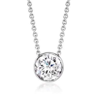 ROSS-SIMONS BEZEL-SET LAB-GROWN DIAMOND NECKLACE IN 14KT WHITE GOLD