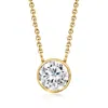 Ross-simons Bezel-set Lab-grown Diamond Necklace In 14kt Yellow Gold In Silver
