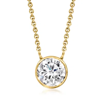 Ross-simons Bezel-set Lab-grown Diamond Necklace In 14kt Yellow Gold In Silver