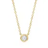 Ross-simons Bezel-set Lab-grown Diamond Necklace In 18kt Gold Over Sterling In Multi