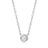 Ross-simons Bezel-set Lab-grown Diamond Necklace In Sterling Silver In Multi