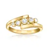 Ross-simons Bezel-set Lab-grown Diamond Ring In 18kt Gold Over Sterling In White