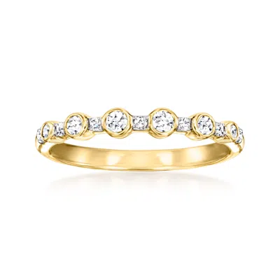 Ross-simons Bezel-set Lab-grown Diamond Ring In 18kt Gold Over Sterling In White