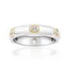 Ross-simons Bezel-set Lab-grown Diamond Ring In Sterling Silver And 18kt Gold Over Sterling In White