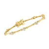 Ross-simons Bezel-set Lab-grown Diamond Station Bracelet In 18kt Gold Over Sterling
