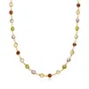 Ross-simons Bezel-set Multi-gemstone Necklace In 18kt Gold Over Sterling In Multi