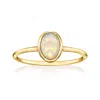 Ross-simons Bezel-set Opal Ring In 14kt Yellow Gold