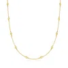 Ross-simons Bezel-set Peridot Station Necklace In 18kt Gold Over Sterling In Multi