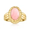 Ross-simons Bezel-set Pink Opal Ring In 18kt Gold Over Sterling In Pink