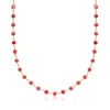 Ross-simons Bezel-set Ruby Necklace In 18kt Gold Over Sterling In Multi