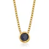 Ross-simons Bezel-set Sapphire Adjustable Necklace In 18kt Gold Over Sterling In Blue