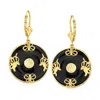 Ross-simons Black Agate "good Fortune" Butterfly Drop Earrings In 18kt Gold Over Sterling In Multi