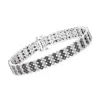 Ross-simons Black And White Diamond 3-row Bracelet In Sterling Silver In Multi