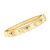 Ross-simons Black And White Diamond Bumblebee Bangle Bracelet In 18kt Gold Over Sterling In Multi