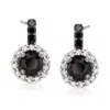 Ross-simons Black And White Diamond Drop Earrings In Sterling Silver In White