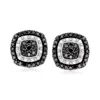 Ross-simons Black And White Diamond Earrings In Sterling Silver In White