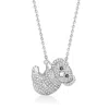 Ross-simons Black And White Diamond Koala Necklace In Sterling Silver In Multi