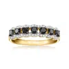 Ross-simons Black And White Diamond Ring In 18kt Gold Over Sterling