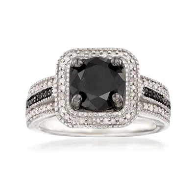 ROSS-SIMONS BLACK AND WHITE DIAMOND RING IN STERLING SILVER