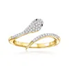 Ross-simons Black And White Diamond Snake Ring In 18kt Gold Over Sterling