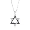 Ross-simons Black And White Diamond Star Of David Pendant Necklace In 14kt White Gold In Multi