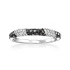 Ross-simons Black And White Diamond Striped Ring In Sterling Silver In Black