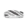 Ross-simons Black And White Diamond Twist Ring In Sterling Silver In White