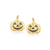 Ross-simons Black Diamond Jack-o'-lantern Earrings In 18kt Gold Over Sterling In Gold