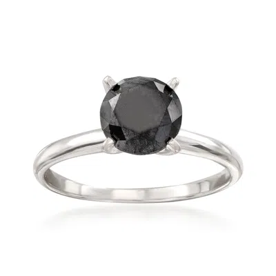 Ross-simons Black Diamond Solitaire Ring In 14kt White Gold