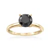 Ross-simons Black Diamond Solitaire Ring In 14kt Yellow Gold In White
