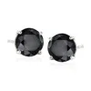 Ross-simons Black Diamond Stud Earrings In Sterling Silver In White