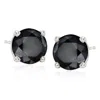 Ross-simons Black Diamond Stud Earrings In Sterling Silver In Black