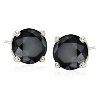 ROSS-SIMONS BLACK DIAMOND STUD EARRINGS IN STERLING SILVER