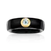 Ross-simons Black Jade And . Sky Blue Topaz Ring With 14kt Yellow Gold