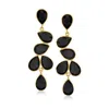 Ross-simons Black Onyx Drop Earrings In 18kt Gold Over Sterling In Black