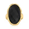 ROSS-SIMONS BLACK ONYX RING IN 18KT GOLD OVER STERLING