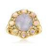 Ross-simons Blue Agate Ring With Opal And White Topaz In 18kt Gold Over Sterling