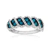 Ross-simons Blue And White Diamond Ring In Sterling Silver In White