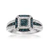 Ross-simons Blue And White Diamond Ring In Sterling Silver In White